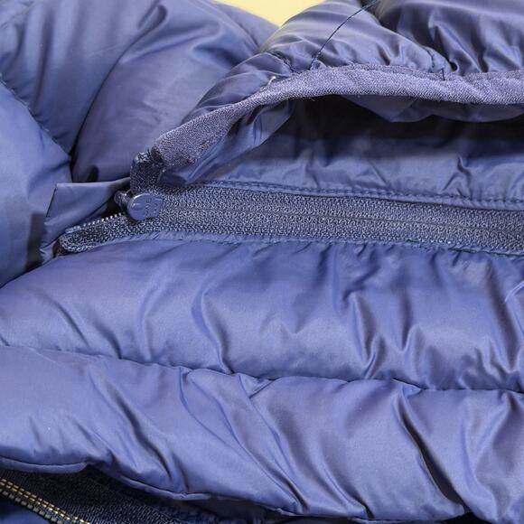 Michael Kors Woman Packable Down Over Coat XL Blue Quilted Puffy Hooded Light - Picture 8 of 9